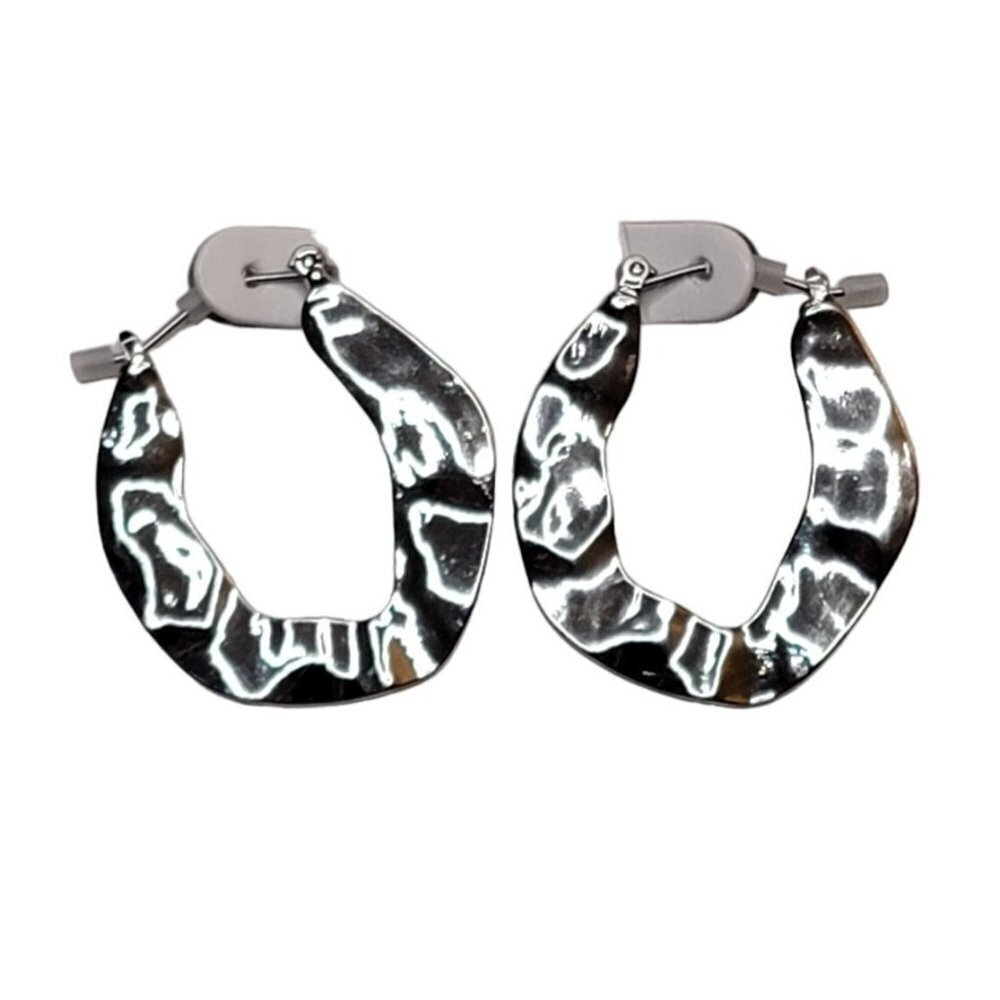 Time And Tru Hoop Earring Set Silver Gold 9 Pairs Textured Metals NWT - Picture 2 of 4